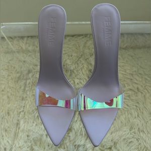 FEMME LA mules lavender/iridescent 110mm Azúcar PVC SIZE EU 39 US 8.5